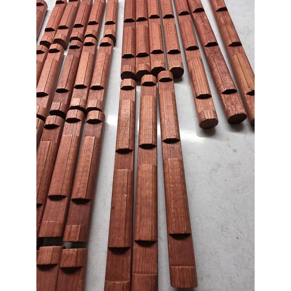 Vintage Lincoln Logs Building Set Lot 100+ Pieces Wood Logs Roof Parts Mixed Lot